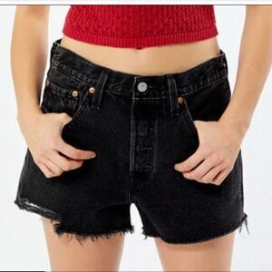 Levi’s® 501 Original Cutoff Denim Short Distressed Black Size 27